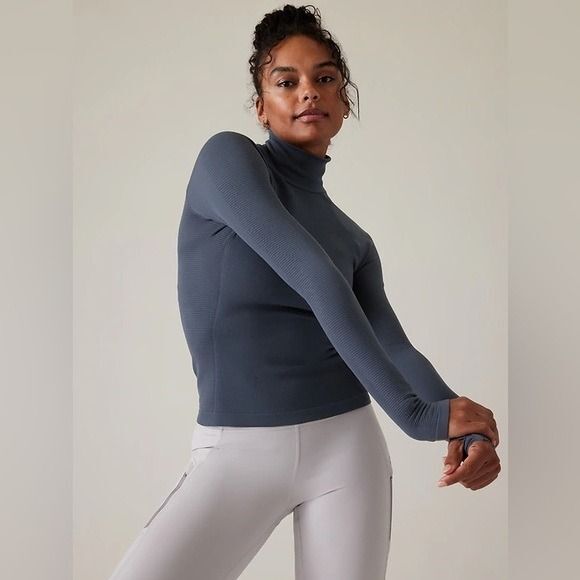 Athleta FLURRY BASE LAYER TURTLENECK Charcoal Grey Small - Picture 10 of 10